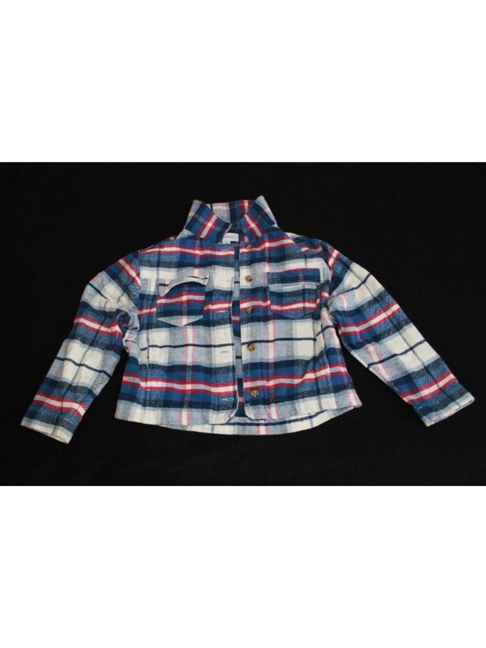 Free Assembly Girls Long Sleeve Oversized Flannel Shacket, Size:M(7-8)